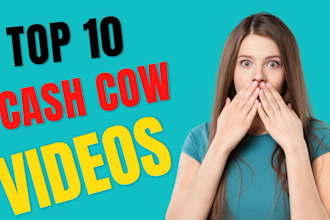 create youtube top 10 videos, faceless cash cow videos, and top 10 editing