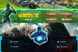 design a stunning youtube banner, gaming banner, twitch header, gaming overlay