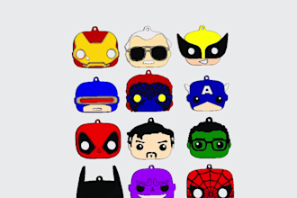 12 funny marvel inspired mini keychains
