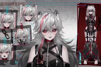design vtuber model, 2d vtuber rigging and anime live2d for vtube studio