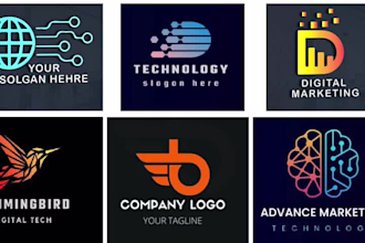 design premium digital marketing and business logo