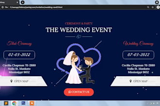 design a wedding invitation website or wedding card website