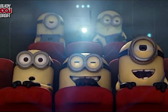 do funny short ads video promo at theater with logo text in 12 hrs