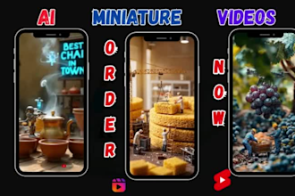 create ai generated miniature video scenes with tiny workers or characters