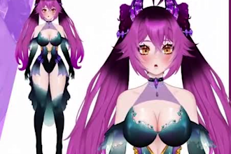 draw and rig 2d vtuber model, vtuber design, 2d modeling, vtuber commission