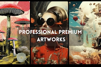design premium surreal aesthetic ,vintage,collage artworks