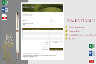 prepare excel base auto calculative invoices