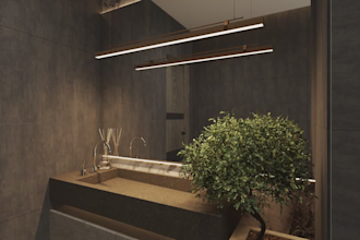 create a modern 3d bathroom design with realistic rendering
