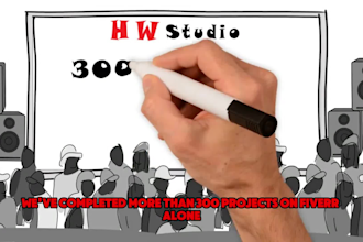 whitaboard video explainer with original drawing