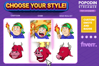 create fast customs emote for streamer twitch, youtube etc