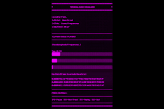 make retro computer code audio visualizer