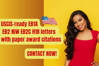 draft uscis ready eb1a eb2 niw eb2c h1b letters with paper award citations