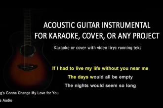 make acoustic guitar instruments for cover, karaoke with lirycs running text