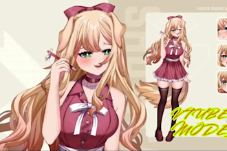 design and rig perfect live2d vtuber model vtuber art anime art vtube sub badges