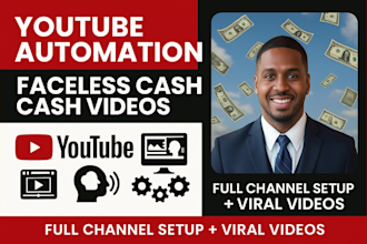 create youtube automation faceless cash cow videos, optimized yt channel set up