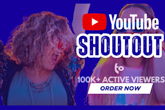 shoutout USA youtube channel video SEO promotion to 1 million people for views