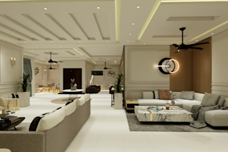 design modern architectural plan and 3d interior rendering