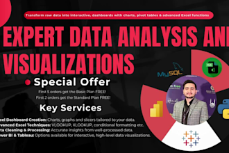 be your data analyst excel and power bi dashboards expert