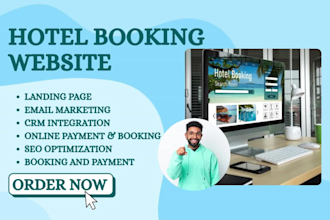 build, develop multivendor hotel booking website design, landing page hotel