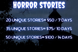 do ghostwrite books, short horror stories, creepy story