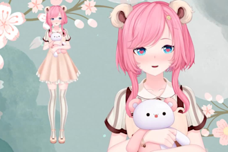 custom 2d vtuber model live2d model commission vtuber rigging