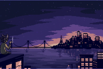 create custom pixel art scene and background for video game and streams