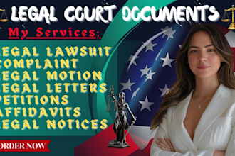 prepare legal document, lawsuits complaint, motions