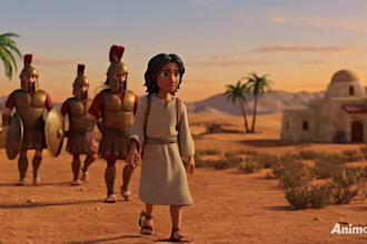 do bucketie ai bible animation, ai bible storytelling 3d bible story video