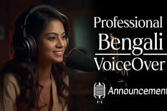 do professional bengali english voice overs for narration commercials