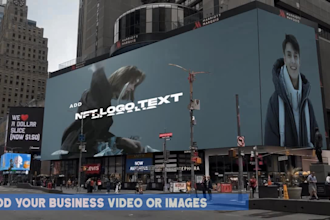add your logo or content to this times square billboard, new york, in this video