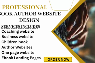 design author website, ebook website, landing page design, one page website