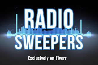 create 8 professional radio sweepers