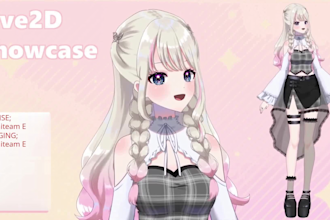 draw and rig vtuber model in live2d, anime, character design, streaming avatar