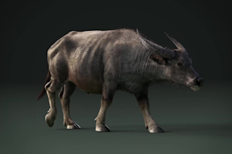 3d animal model,3d creature with xgen hair realistic fur,3d animal animation