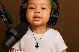 create viral ai baby podcast videos, funny baby podcast, talking ai baby videos