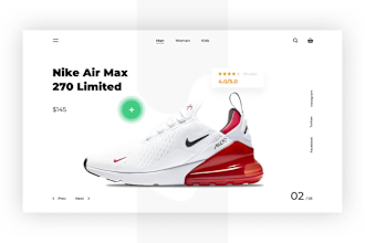 design a custom luxury sneakers website, shoes, footwear online store website