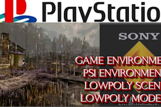 create retro ps1 3d lowpoly environmentand pixel tileset game maps