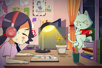 do lofi loop illustration animation 2d 3d animation cartoon animate audio gif