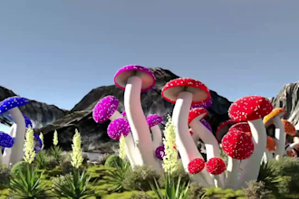 render 3d  flower model, 3d flower animation, 3d plant animation, 3d growing