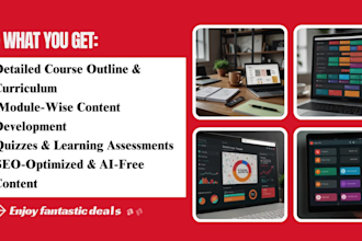 create online course content do video course creation, curriculum research, ppt