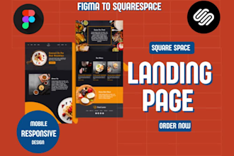 create professional squarespace website design with custom landing page