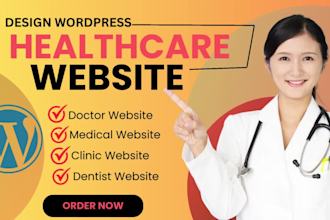 design wordpress healthcare website, clinic and doctor website