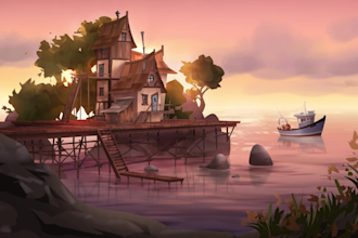 draw a realistic or stylized landscape