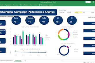 create excel graphs, pivot tables, dashboard, visualization