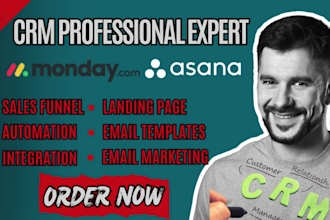 setup custom dashboards and automations with monday CRM integration made com