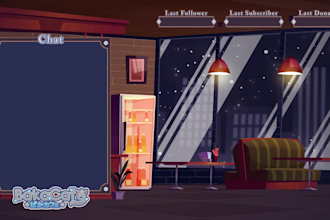 make an stream overlay vtuber graphic, gaming, anime design