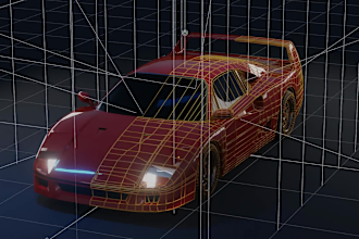 do 3d car vehicle low poly model rendering for toy, game character, 3d printing