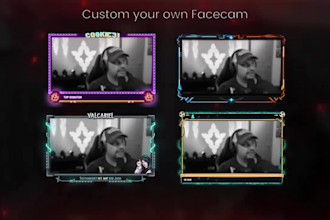 create animated facecam webcam for kick, streamer, twitch, youtube