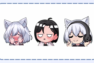 draw chibi emotes for discord, vtuber, and kick