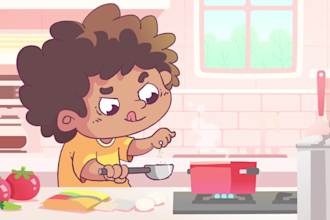 draw a children book illustration and cover